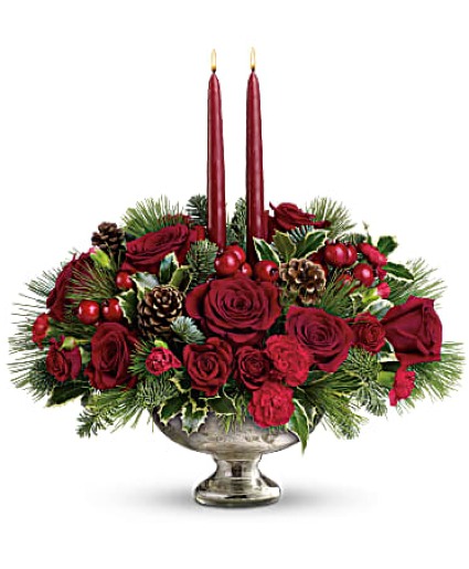 Elegant Christmas Centerpiece  Designers choice 