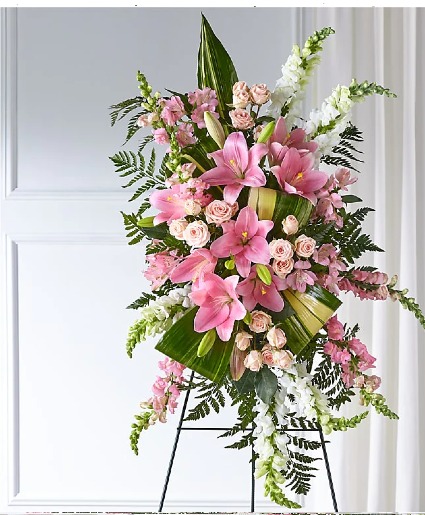 Elegant Embrace Standing Spray sympathy arrangements