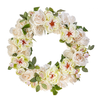 Elegant Garden Peonies Permanent Wreath
