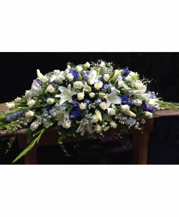 Elegant in Blue Casket Spray Casket spray  in Glen Burnie, MD | FORGET ME NOT FLOWERS AND GIFTS