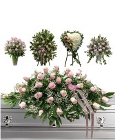 Elegant Pink Rose 5 Piece Set