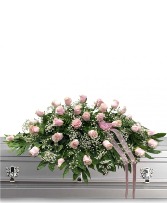 Elegant Pink Rose Casket Spray