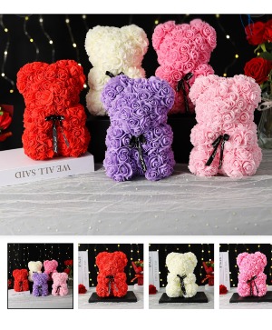 Elegant Teddy Bear in White ,Purple,Pink and red Teddy