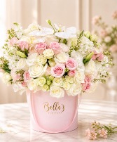 Elegant Ivory & Blush Hat Box 