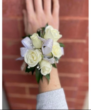 Elegant All White Corsage