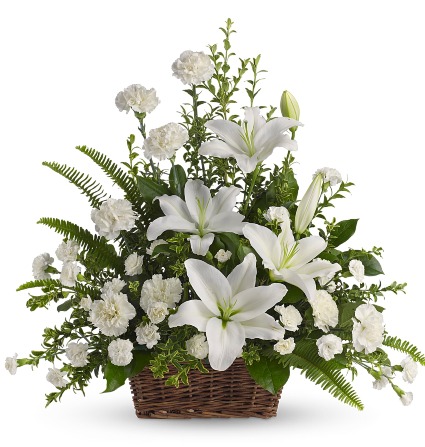 Elegant White Lilies Basket 