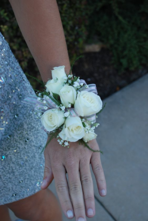 Elegant White Rose Wrist Corsage