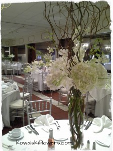 Elegant White Tall Reception Centerpieces in Whitesboro, NY | KOWALSKI FLOWERS INC.