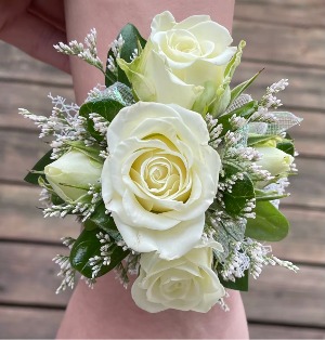 Elegant White Wrist Corsage 