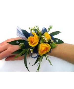 Elegant Yellow Wrist Corsage 