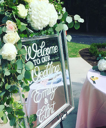 Elevated Ivory Sign Accent in Albany, NY | Ambiance Florals & Events