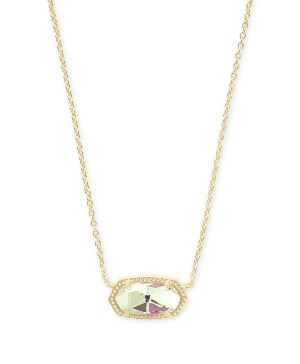 ELISA 20' PENDANT NECKLACE GOLD DICHROIC GLASS 