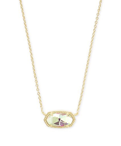 ELISA 20' PENDANT NECKLACE GOLD DICHROIC GLASS 