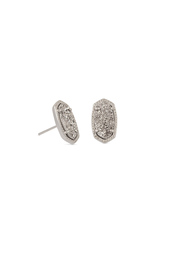 Ellie Earring Rhodium Drusy 