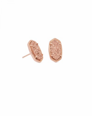 ELLIE EARRING ROSE GOLD ROSE GOLD DRUSY 