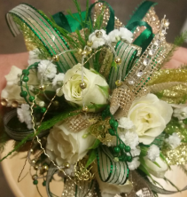 Emerald Sparkle Wrist Corsage