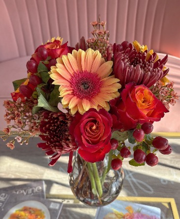 Emily’s Fall Flame  Vase Arrangement in Trenton, ON | Designs by Alexis Rose