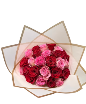Floral Charm | Encanto Floral Wrapped Bouquet| 25 Rosas Envueltas