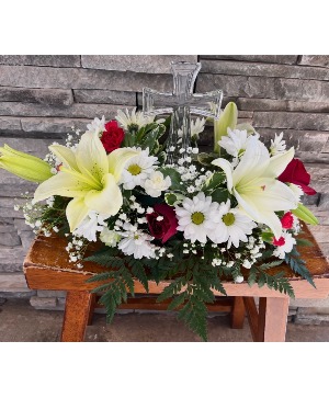 Enchanted Memories Crystal Cross Arrangement  sympathy 