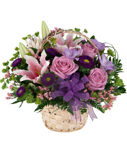 English Garden Basket Arrangement