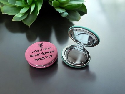 Engravable Compact Mirror Christening
