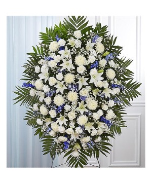 Enlarge Blue & White Sympathy Standing Spray 