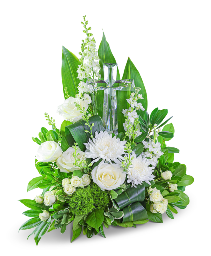 Eternal Peace Cross Surround Flower Arrangement