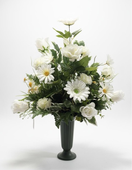 Eternal Purity Silk Cemetery Vase SC-102 Silk Arrangement
