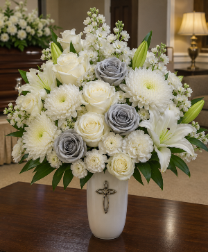 Eternal Silver Blessing Call Us for Faster Service & Daily Specials: (915) 303-8500 Text Us to Order Anytime: (915) 505-3708 Your trusted source for Flowers & Delivery in El Paso TX 