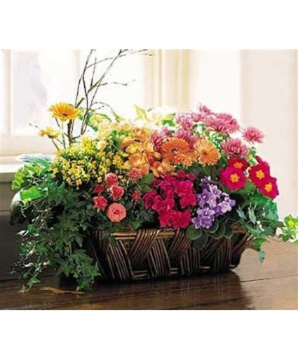 European Blooming Garden Basket Basket