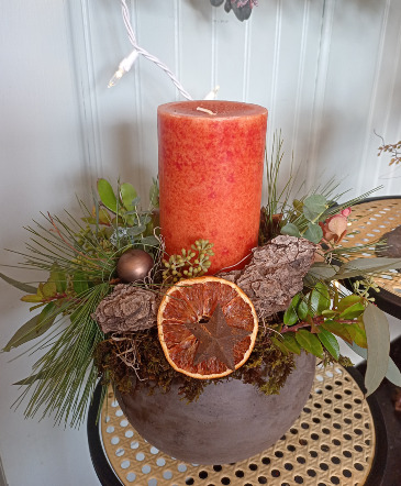 European Candle Arrangement  in Glastonbury, CT | THE FLOWER DISTRICT