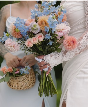 European hand held Bridal Bouquet Fresh Flowers