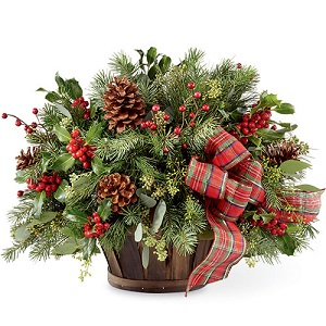 Evergreen Dreams Basket Arrangement