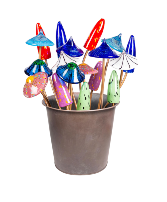 Evergreen Glass Mushrooms 