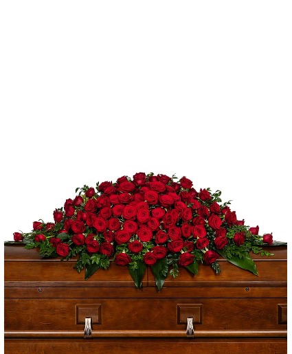 Everlasting Beauty Closed Casket Spray Flower Arrangement