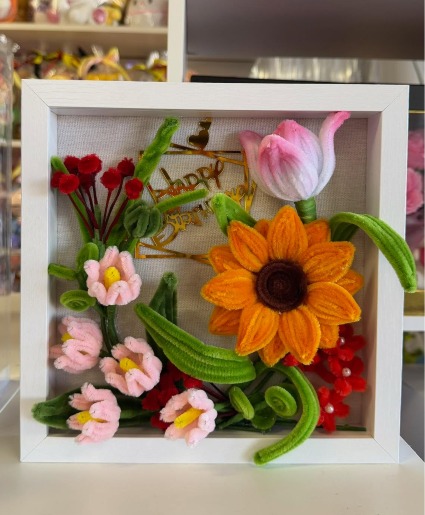 Everlasting Garden Frame Velvet Flowers - Random Color
