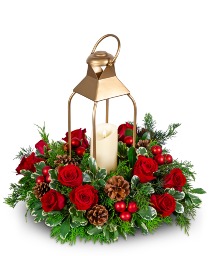 Evermore Pine Lantern Flower Arrangement