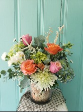 EVERYTHINGS BEACHY FLOWER ARRANGEMENT