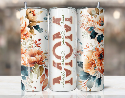 Exotica's Mom and Kids Names Tumbler Mother's Day