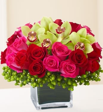 Expressions of Love Square Vase arrangement