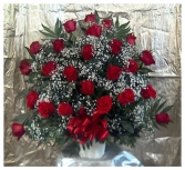 Two Dozen Roses Arrangement in container 