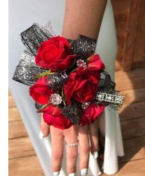 Extravagant  Red Corsage  Wrist corsage 