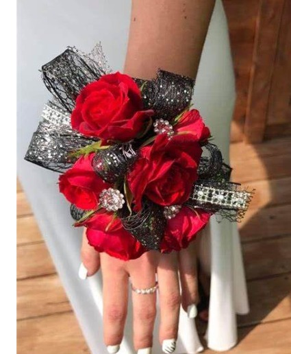 Extravagant  Red Corsage  Wrist corsage 