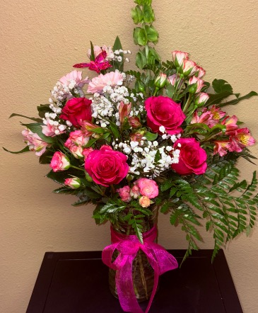 Fabulous Fuchsia  Mixed rose arrangement  in Weatherford, OK | The Flower Box Florist