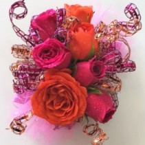 Fabulous Fuchsia & Orange Wrist Corsage