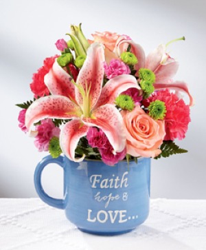 Faith Hope & Love Mug Arrangement 