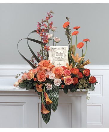 Faithful Journey Bible Tribute Sympathy Arrangement in Summerville, GA | Chattooga Florist