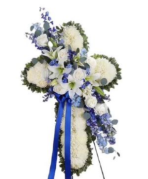 Faithful Remembrance™ Blue & White Cross Standing  
