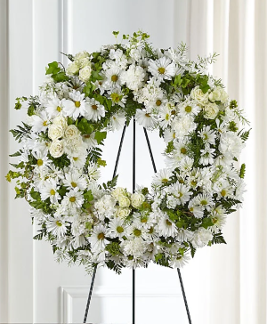 Faithful Wishes Wreath Standing Spray