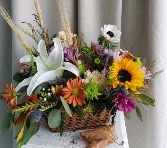 FALL BASKET OF BLOOMS FLOWER ARRANGEMENT